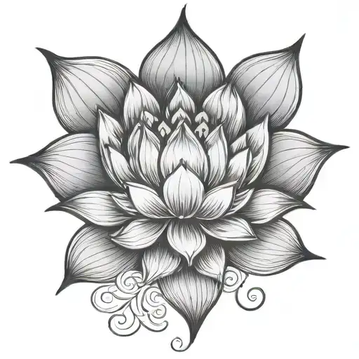Buddhist Inspired Tattoo With Lotus Flower