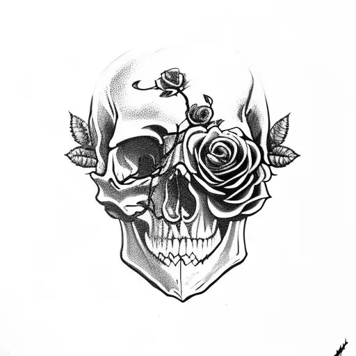 Skull With Roses