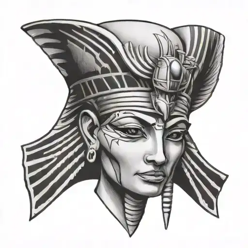 Egyptian Symbols Down Face