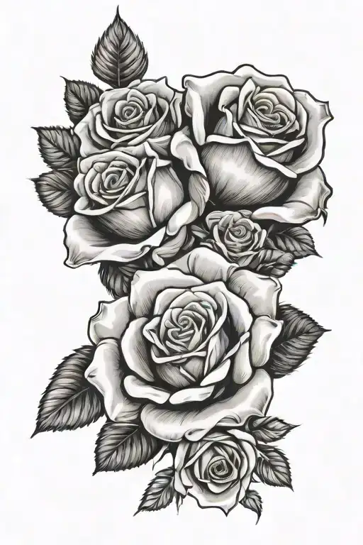 Roses And Baby Foot Print For Mom