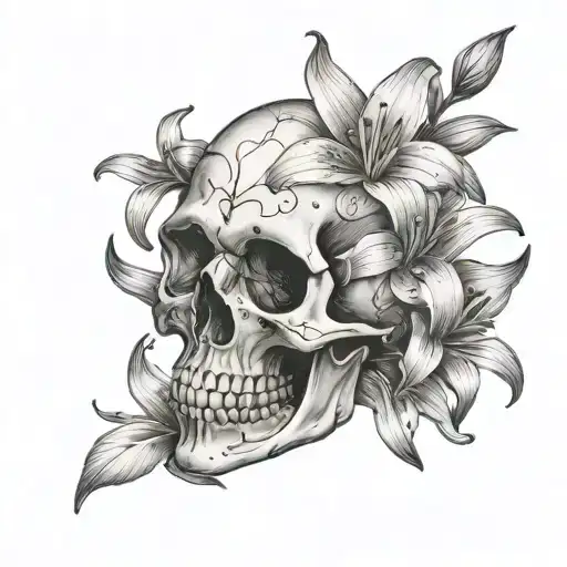 Lily Flower Blossoms That Look Vaguely Like A Human Skull