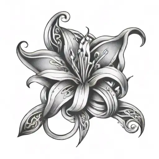 A Lily With Infinity Symbol In A Celtic Style