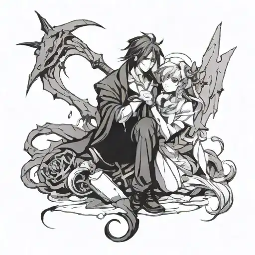 A Dark Romance Novel Scene With A Twist Of Anime Elements