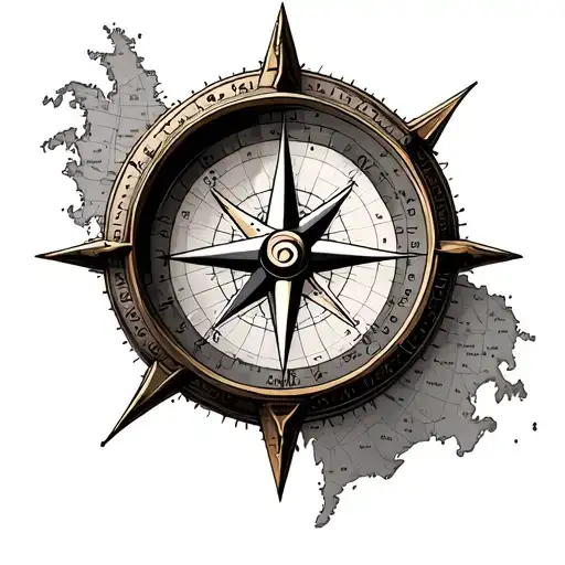 Compass And Map Background
