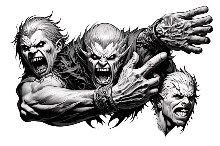 Berserk Behelit Rapped Around Forearm Showing Different Emotions