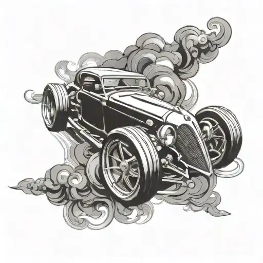 Car Racing Smoke Forming The Shape