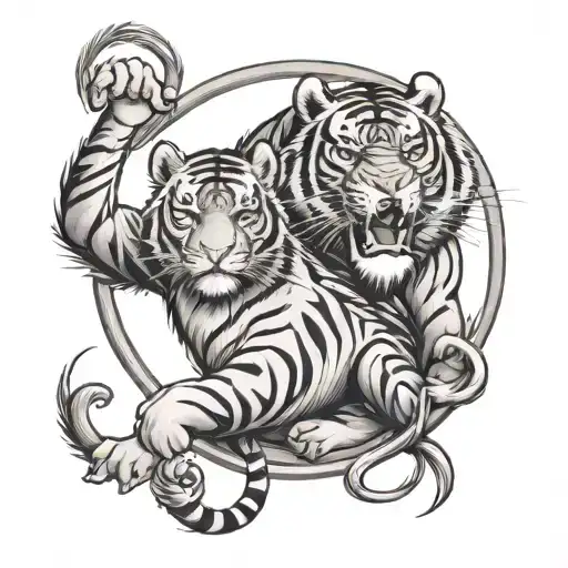 Tiger Ying Yang Monkey