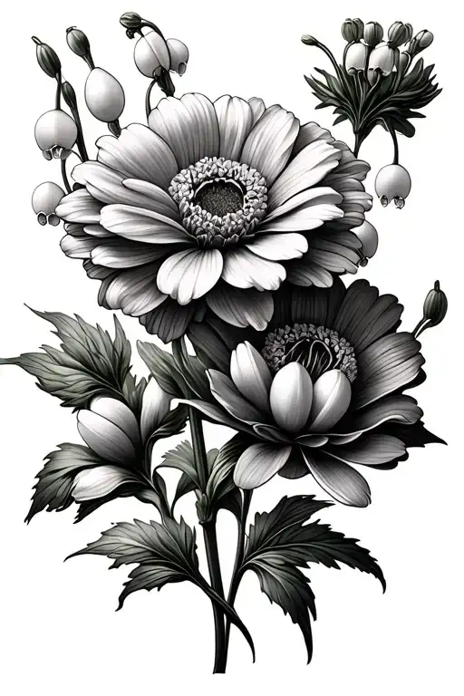 Marigold Flowers Also With Lily Of The Valley Flower