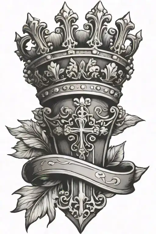 Cross With Crown Simple