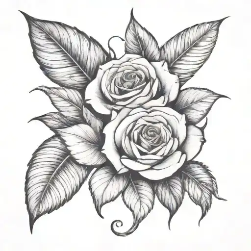 Half Sleeve Tattoo Of Rose With Jungle Surrounding