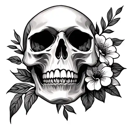 Skull And Flower