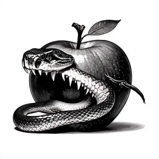 Snake Biting Apple