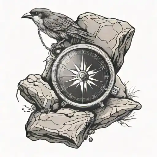 Aquaruis Sitting On A Rock Included Compass