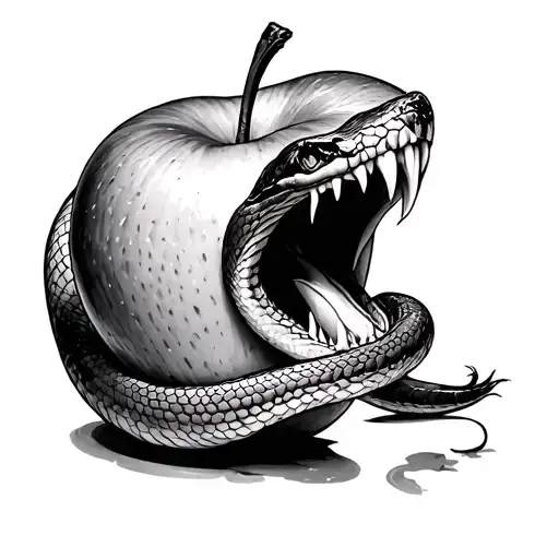 Snake Biting An Apple