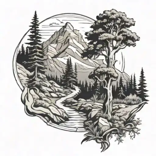 Mountain Tree Trail Leads Through Forest