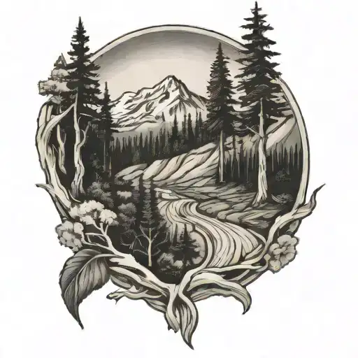 Mount Shasta Trail Winding Through A Forest