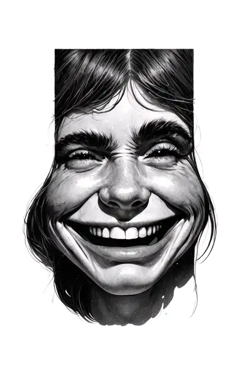 Happy Face Over A Depressed Face