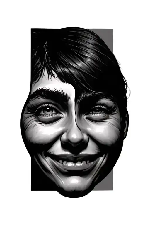 Happy Face Over A Depressed Face Morphing