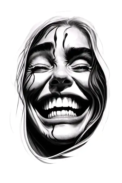 Happy Face Over A Crying Face Morphing