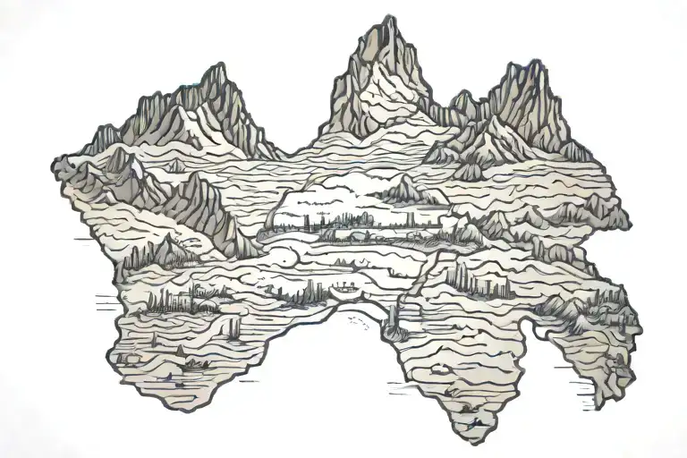 Madeira Ireland Portugal Map Mountain Sun Set