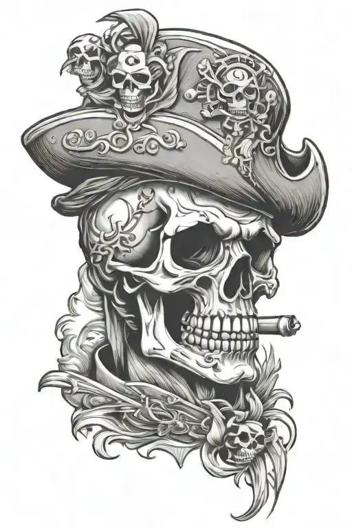 Pirate Skull Smoking