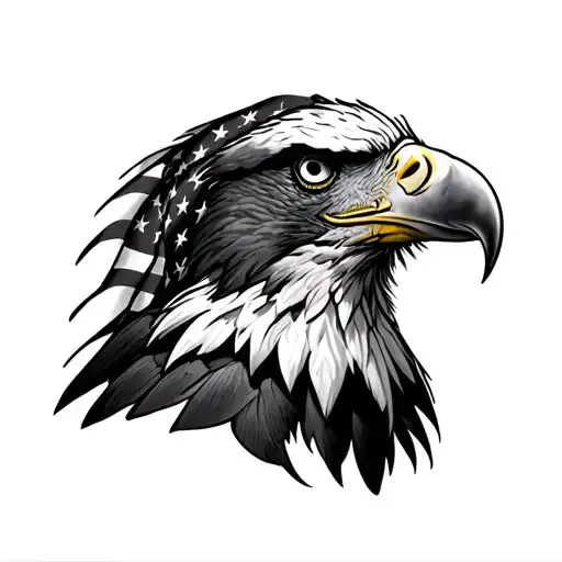 Eagle And American Flag