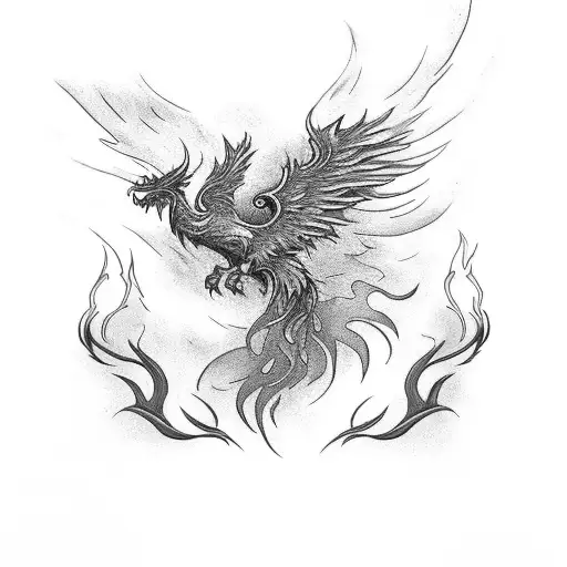 Fiery Phoenix Rising From The Ashes Of Desire
