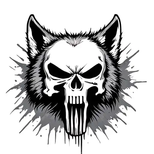 Punisher Skull But Wolf