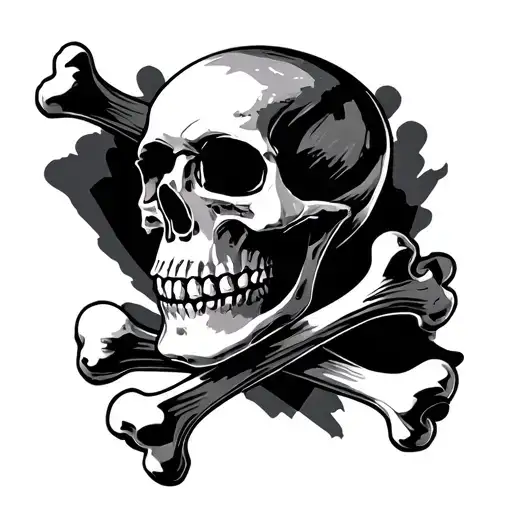 Skull And Bones Behind The Skull