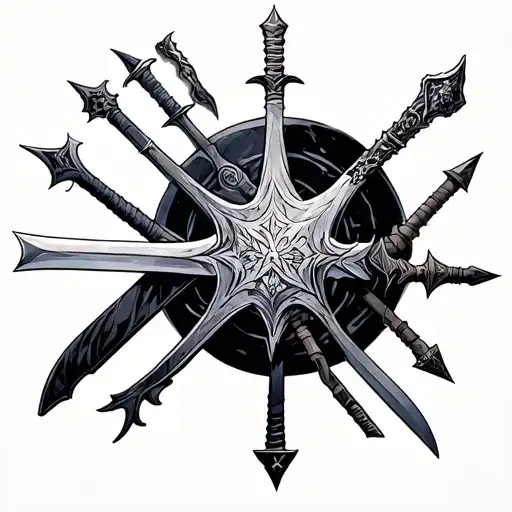 All 9 Weapons From The 9 Hashira From Demon Slayer With Water Colors