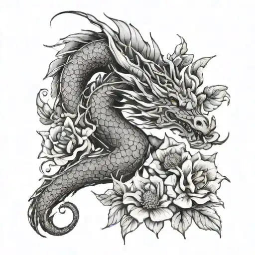 Dragon And Flowers
