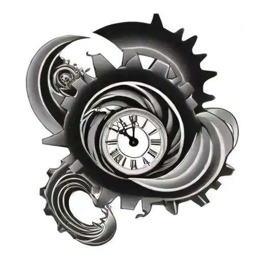 Gear Clock Waves Flowing