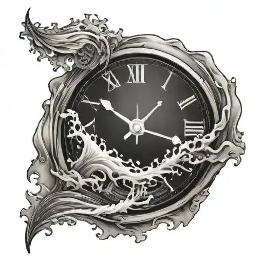 Gear Clock Waves Flowing River Running