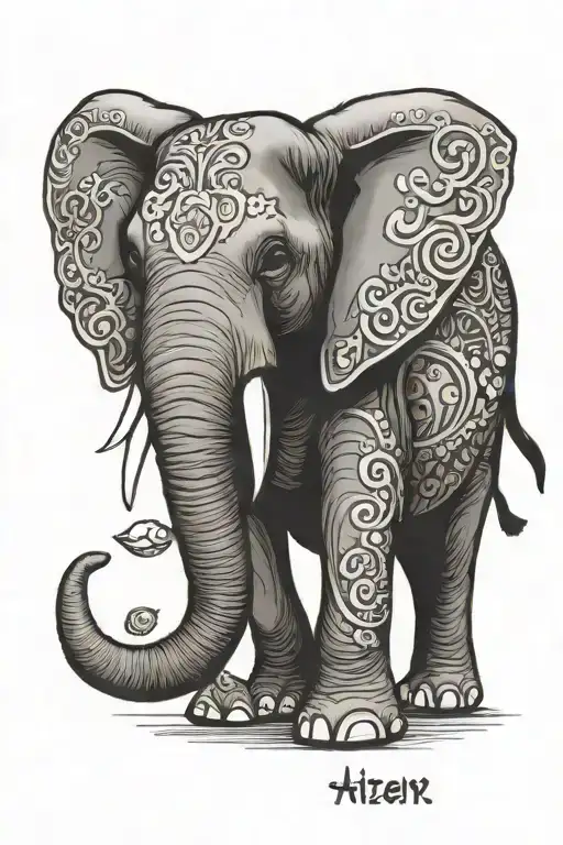 Elephant With Hello Kitty