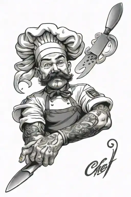 Chef Tattoo For Perfection Through Determination