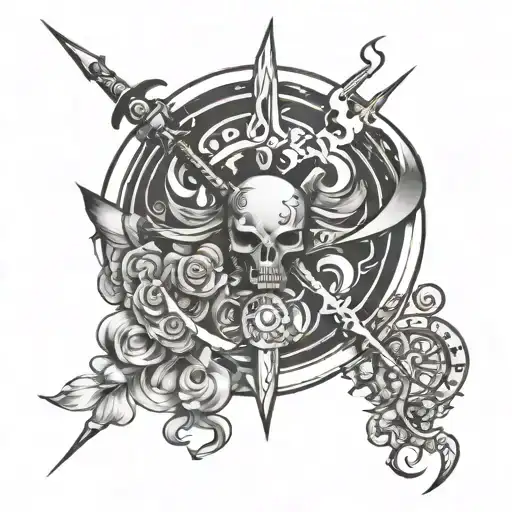 Cancer And Sagittarius Symbol Incorporating Elements