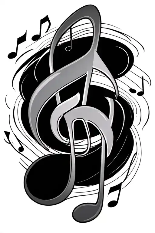 Music Notes Floating In The Air