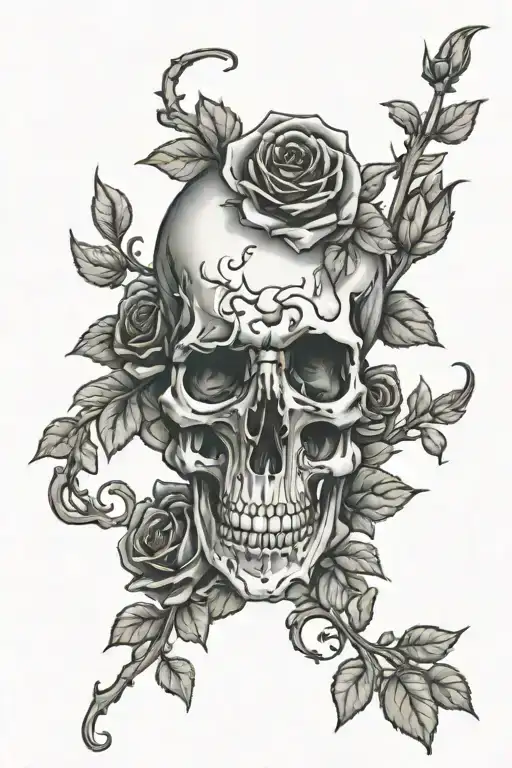 Skull And Roses Growing