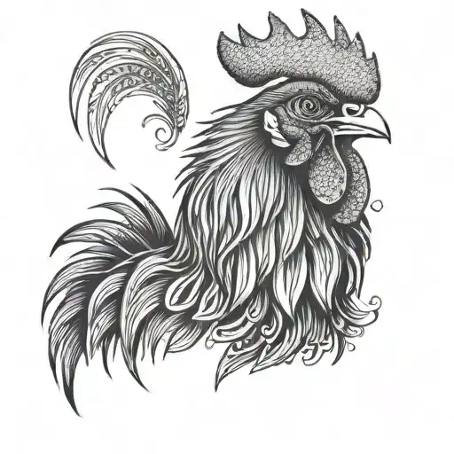 Rooster Neck And Head