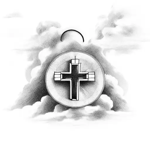 Christian Cross And Clouds