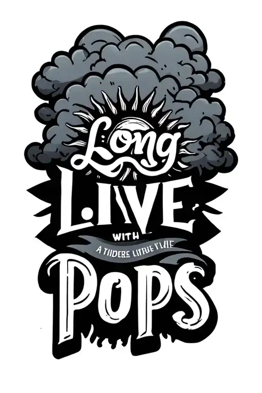 Clouds With Sun And Text That Says Long Live Pops With A Bible Verse Underneath