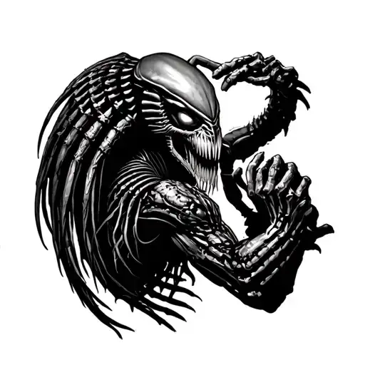 Predator Fighting Alien