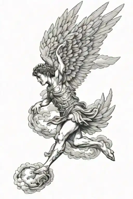 Icarus With Clouds Surrounding