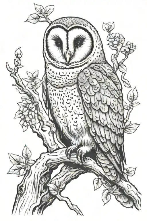 Gum Tree With Barn Owl