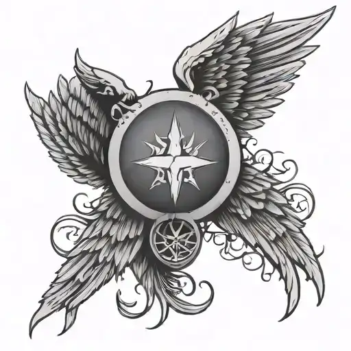 Anti Possession Symbol And Wings Holding