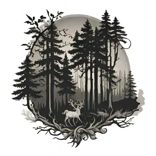 Finnish Forest With Mythology