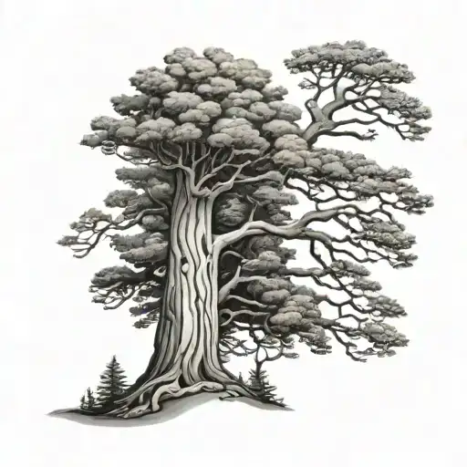 Sequoia Tree Growing With A Crown