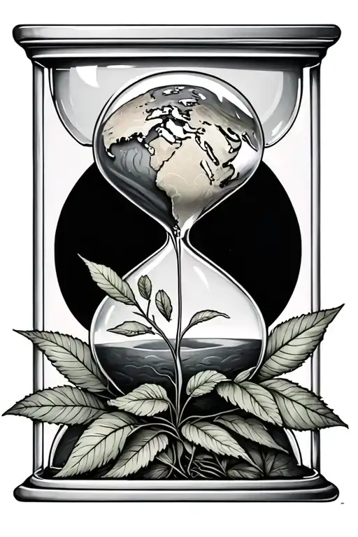 Plant Earth Inside An Hourglass
