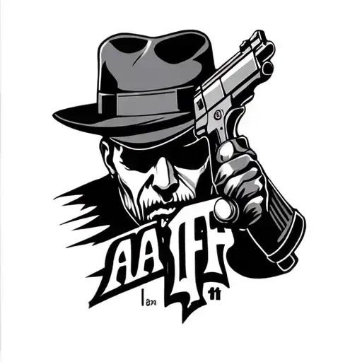 Gangster With A Gun That Says Aff