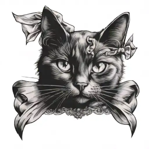 Black Cat With A Bow Tie Gentle And Beautiful Neforsky Style
